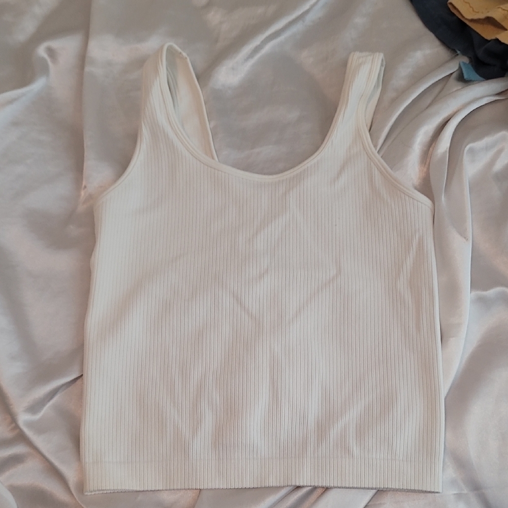 a new day Ribbed Scoop-Neck Tank Top in White